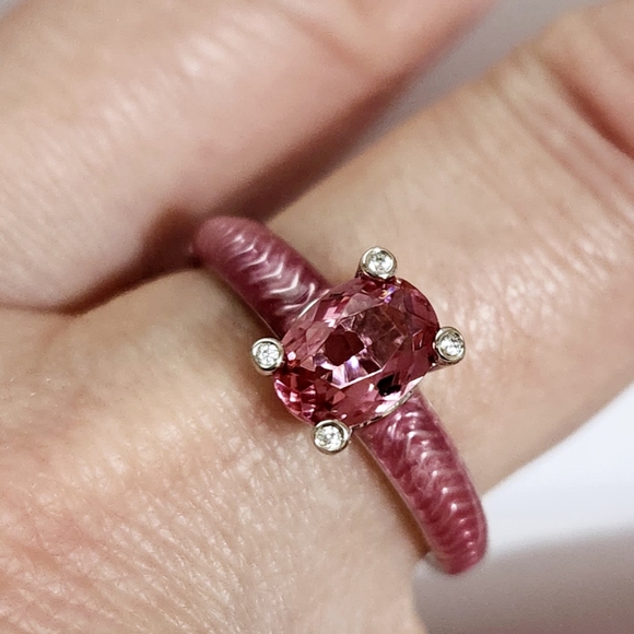 1.25 ct Pink topaz silver ring New - Picture 6 of 13